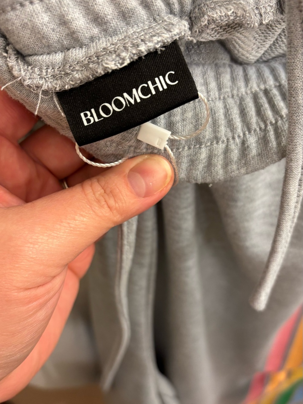 Bloomchic set of Grey Sweatshirt and Sweatpants with Rainbow Stripe Detail - Picture 4 of 4